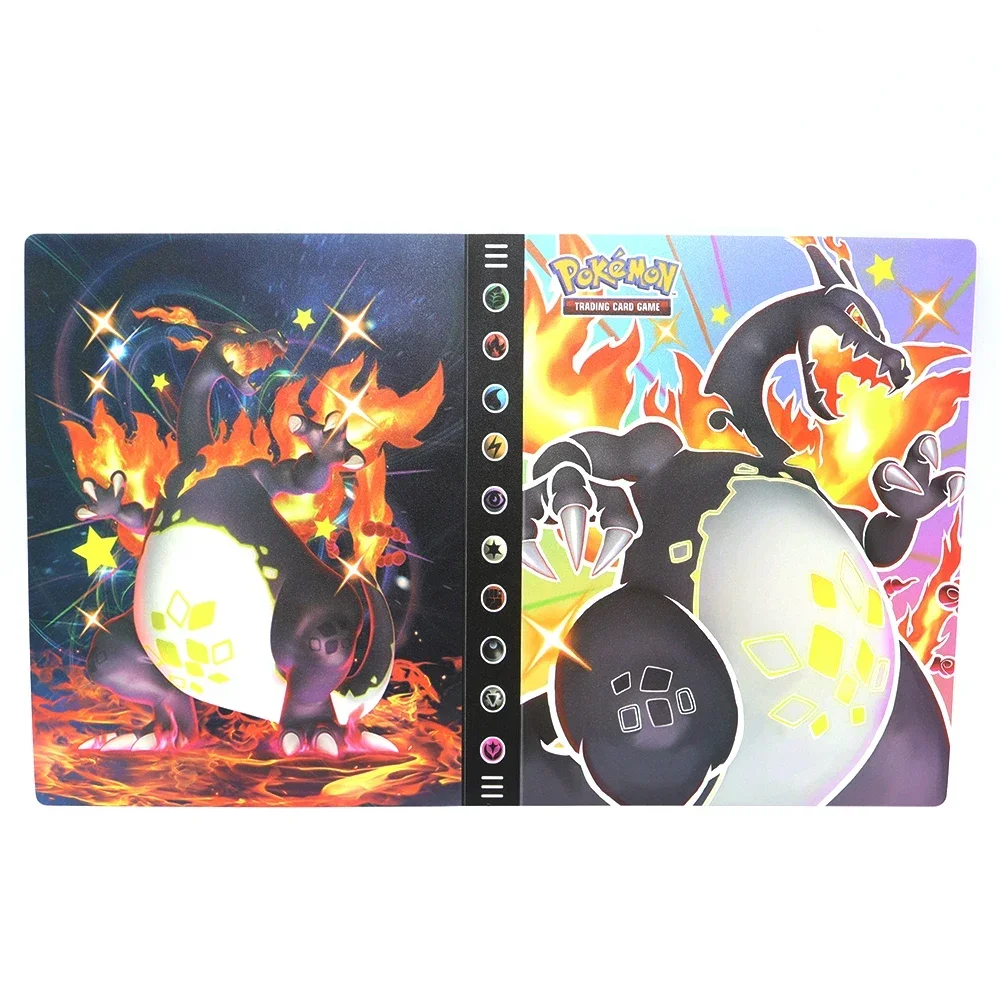 Charizard 240Pcs Album Card Book Map Letter Mewtwo Charizard Holder Binder Collections Folder Anime Card Protector Notebook Gift