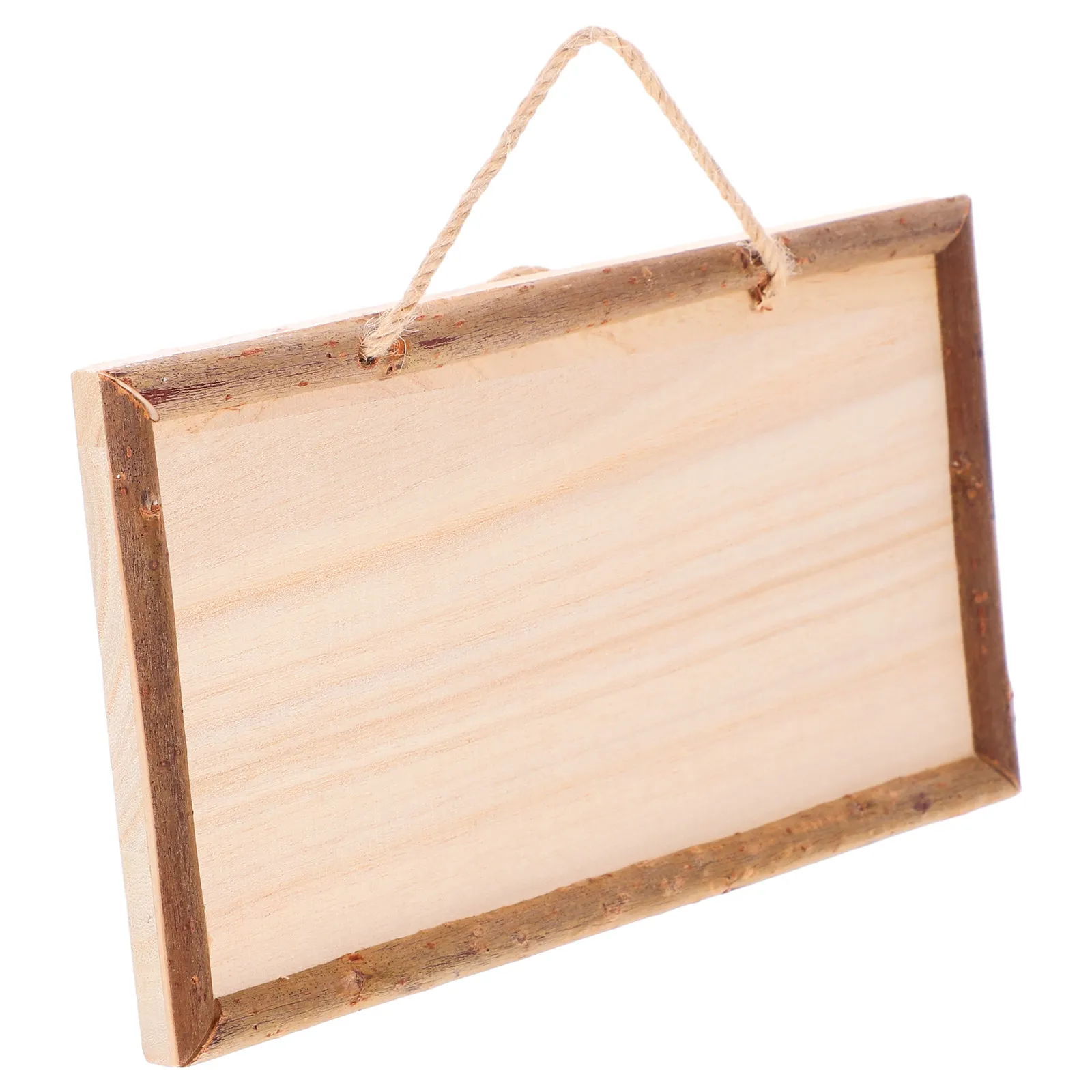 Unfinished Wood Sign Sturdy Solid Plaque with Hanging Rope Minimalist DIY Wood Decor for Craft DIY Wooden Pieces