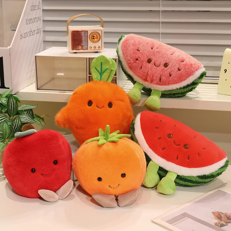 Carino Ananas Drago Frutta Giocattoli di Peluche Bella Limone Pesca Pitaya Zucca Farcito Giocattolo Morbido Mela Cachi Anguria Carota Bambola