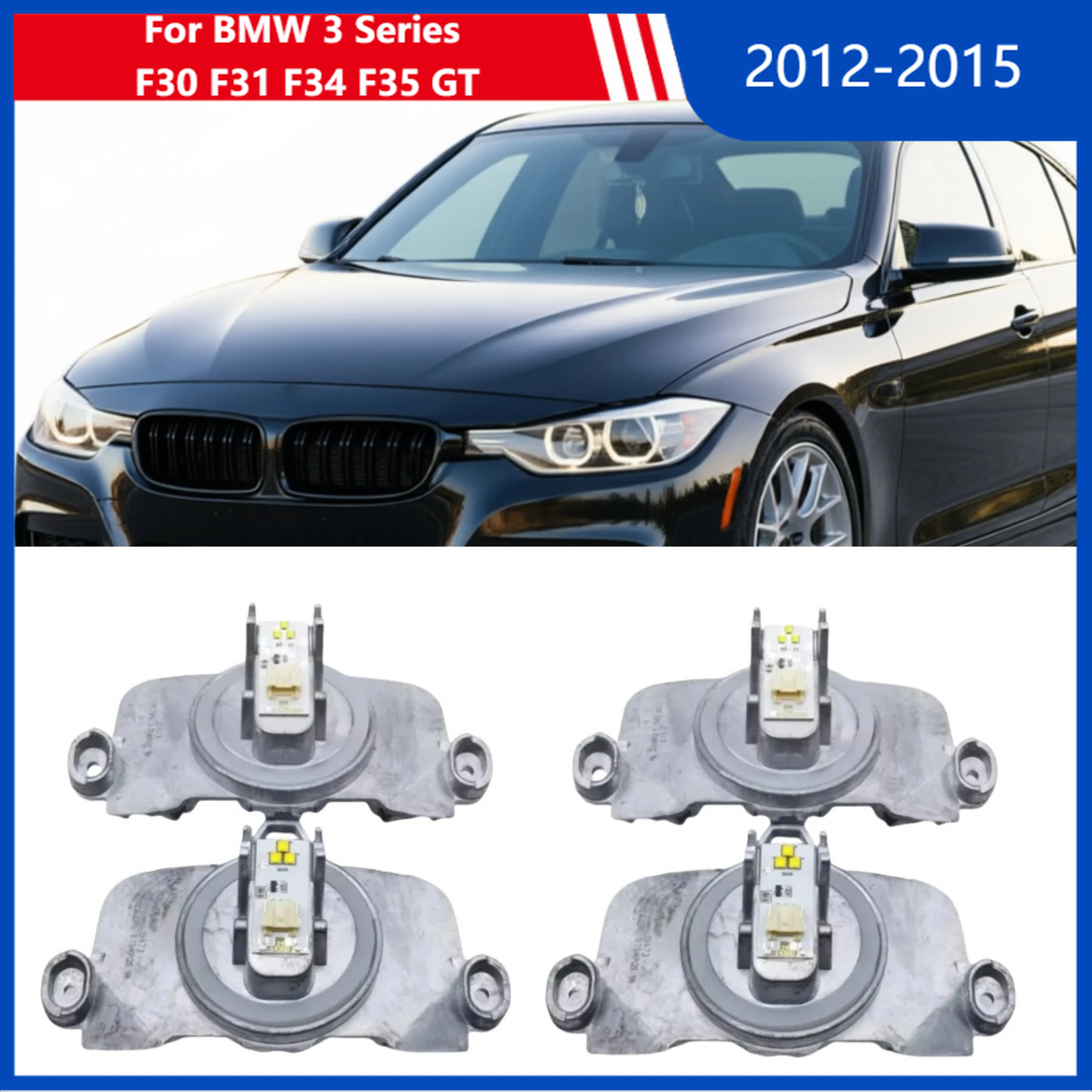 

White LED DRL Module Angel Eye For BMW 3 Series F30 F31 F34 F35 GT 2011-2015 Headlight Control Unti OE 63117398766 63117311243