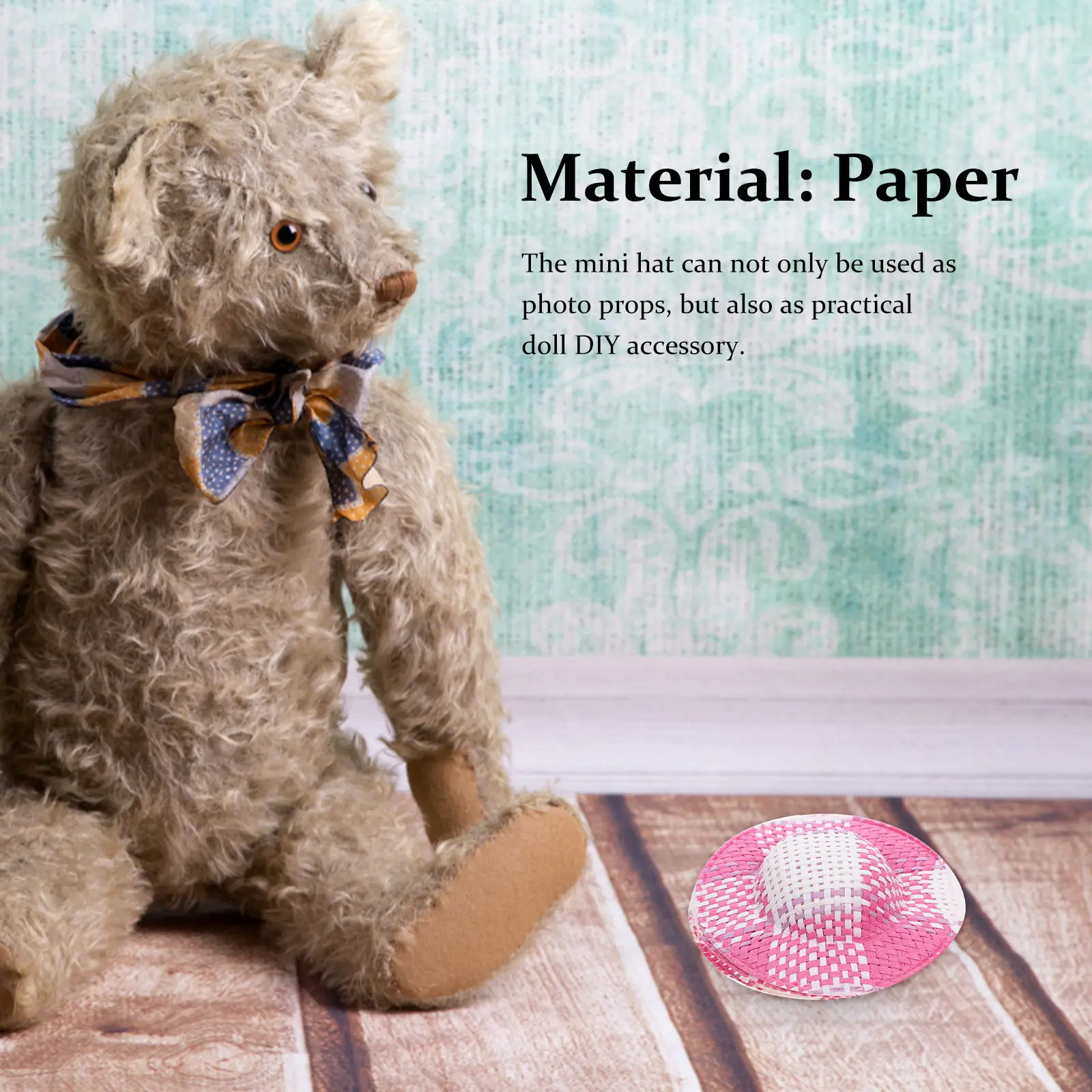 

Набор из 12 мини-шляпок от солнца с полосатым дизайном, модные, маленькие, удобные для хранения, тщательно выполненные, премиум-качество, идеально подходят для DIY