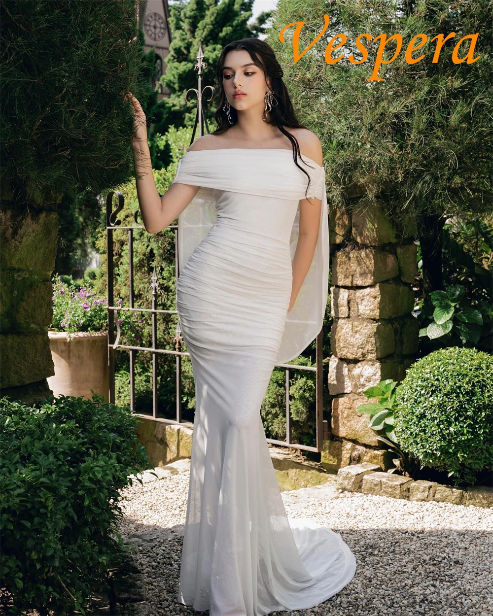 

Customized Fashion White Chiffon Evening Dresses Exquisite One Shoulder Celebrity Gowns Romantic Special Occasion Gowns