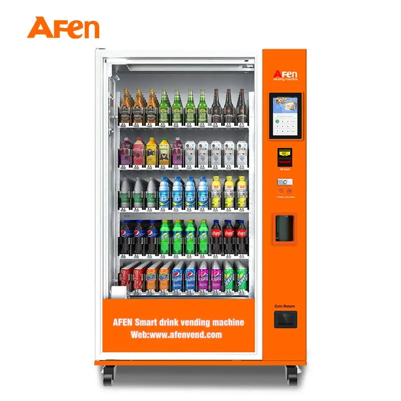 Afen Hot Sales Cold Drinks Vending Machine Supports Coin Credit Card And Qr Code