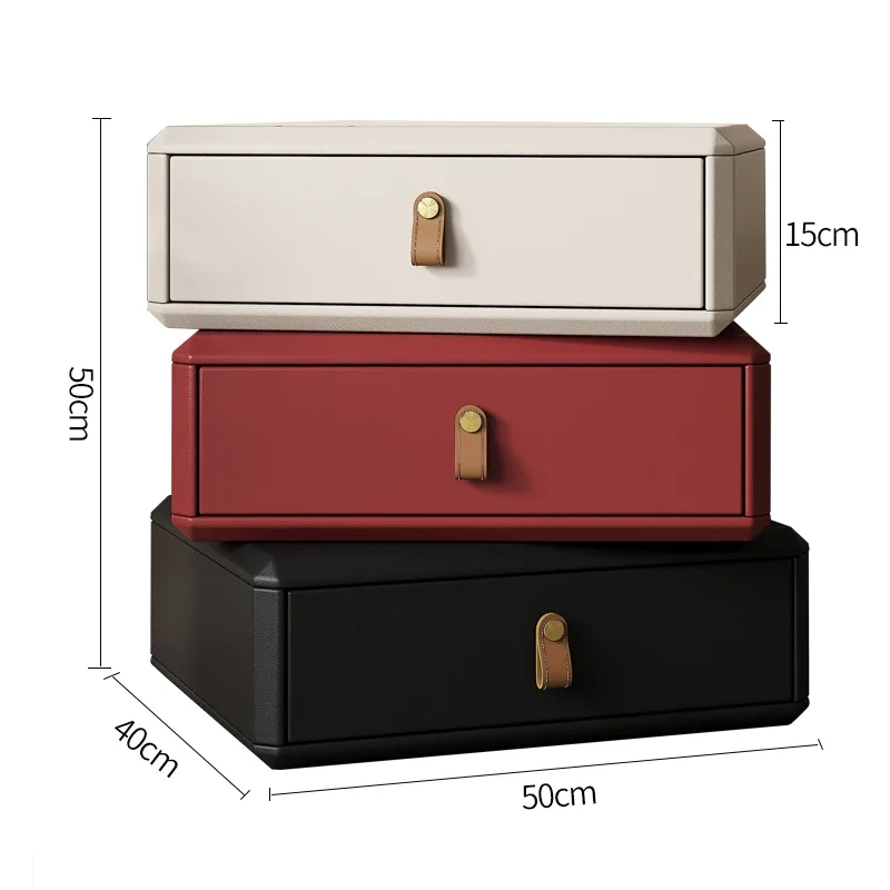 Creative high-end Italian minimalist rotating bedside table 2025 new light luxury solid wood storage bedroom bedside table