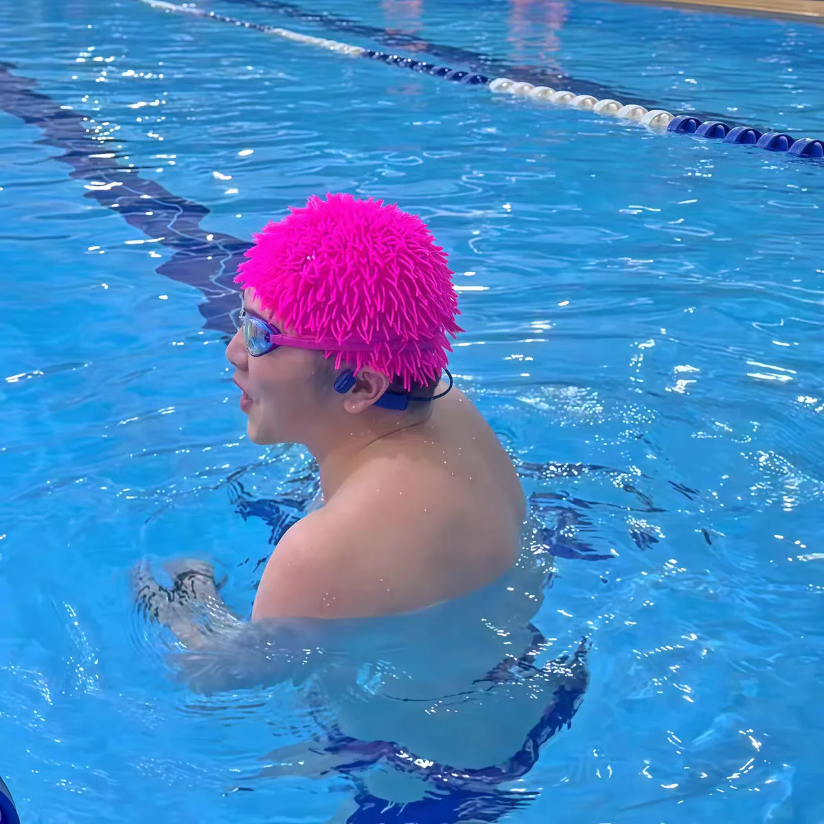 Fun Sea Urchin Funny Swimming Cap Silicone Hats Stinky Ball Swim Accessories For Men Women Young Waterproof Swimwear Beach Party