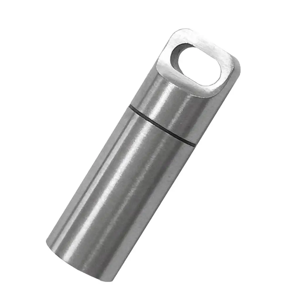 Waterproof Survival Capsule Mini Alloy Pill Holder Container for Outdoor Travel Organization