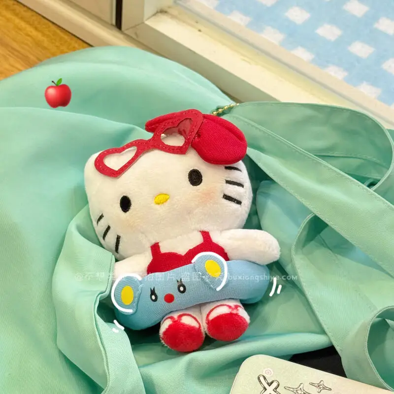 Sanrio Hello Kitty Cartoon Swimming Ring Bag Pendant Clothes Accessories Student Backpack Zipper Decoration Girl's Birthday Gift