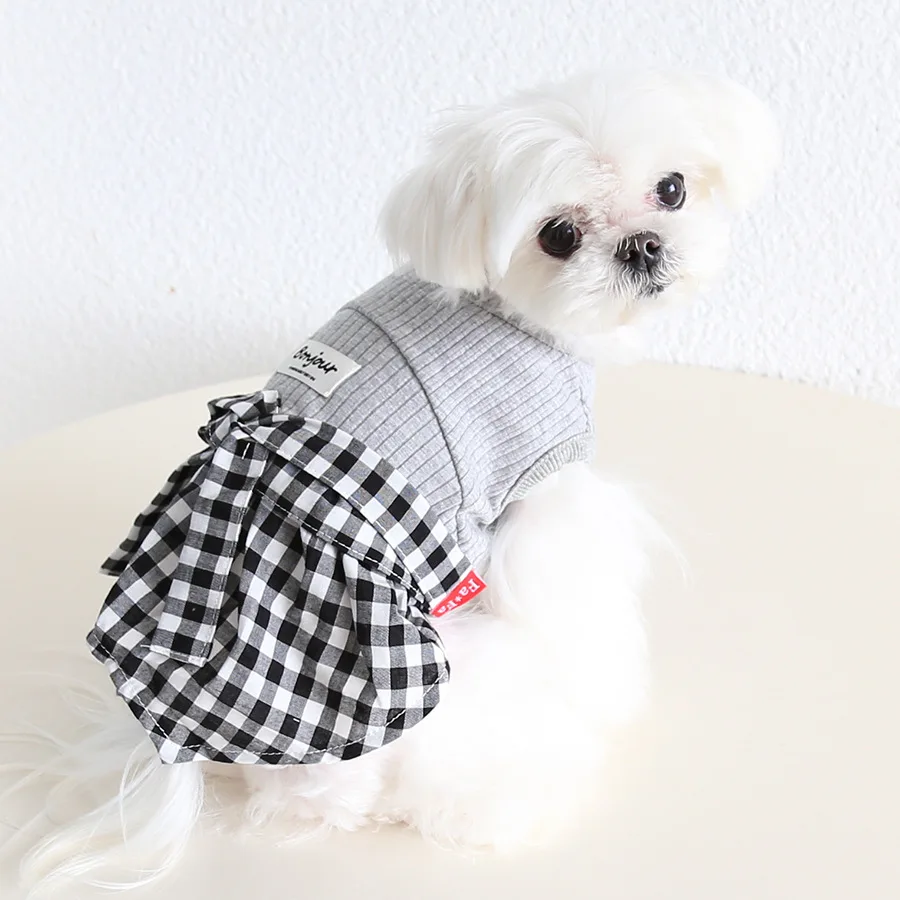 

Mutihome Pet Clothes Dog Suppliers French Bulldog British Bago Corgi Dog Plaid Dress Dog Cat Clothes Pet Dog Clothes