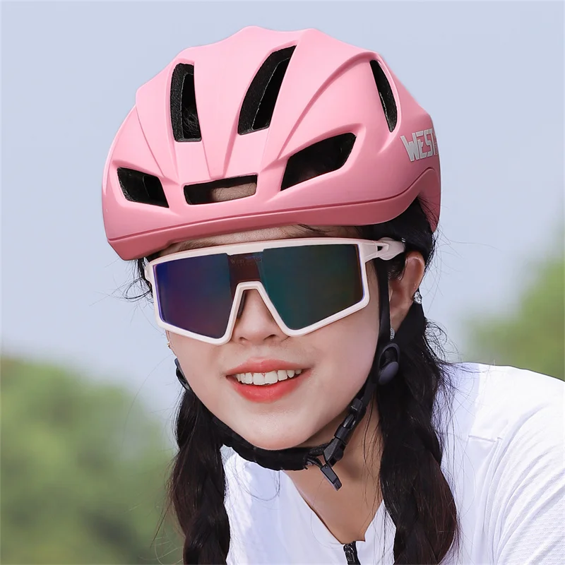 WEST BIKING-Capacete de Ciclismo Ultraleve com Lanterna Troneira para Homens e Mulheres, Capacete Seguro, Chapéu de Estrada, Equipamento MTB, Capacete Aerodinâmico