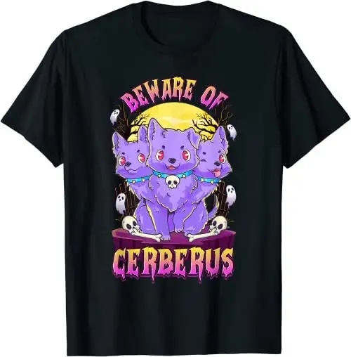 Kawaii Pastel Goth Cute Creepy 3 Headed Dog Funny Cerberus T Shirt SweaT 27398