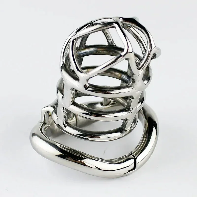 Male Chastity Cage Sex Toys Sissy Stainless Steel Chastity Device with Arc-Shaped Cock Rings Big Penis Lock Sex Toys for Men