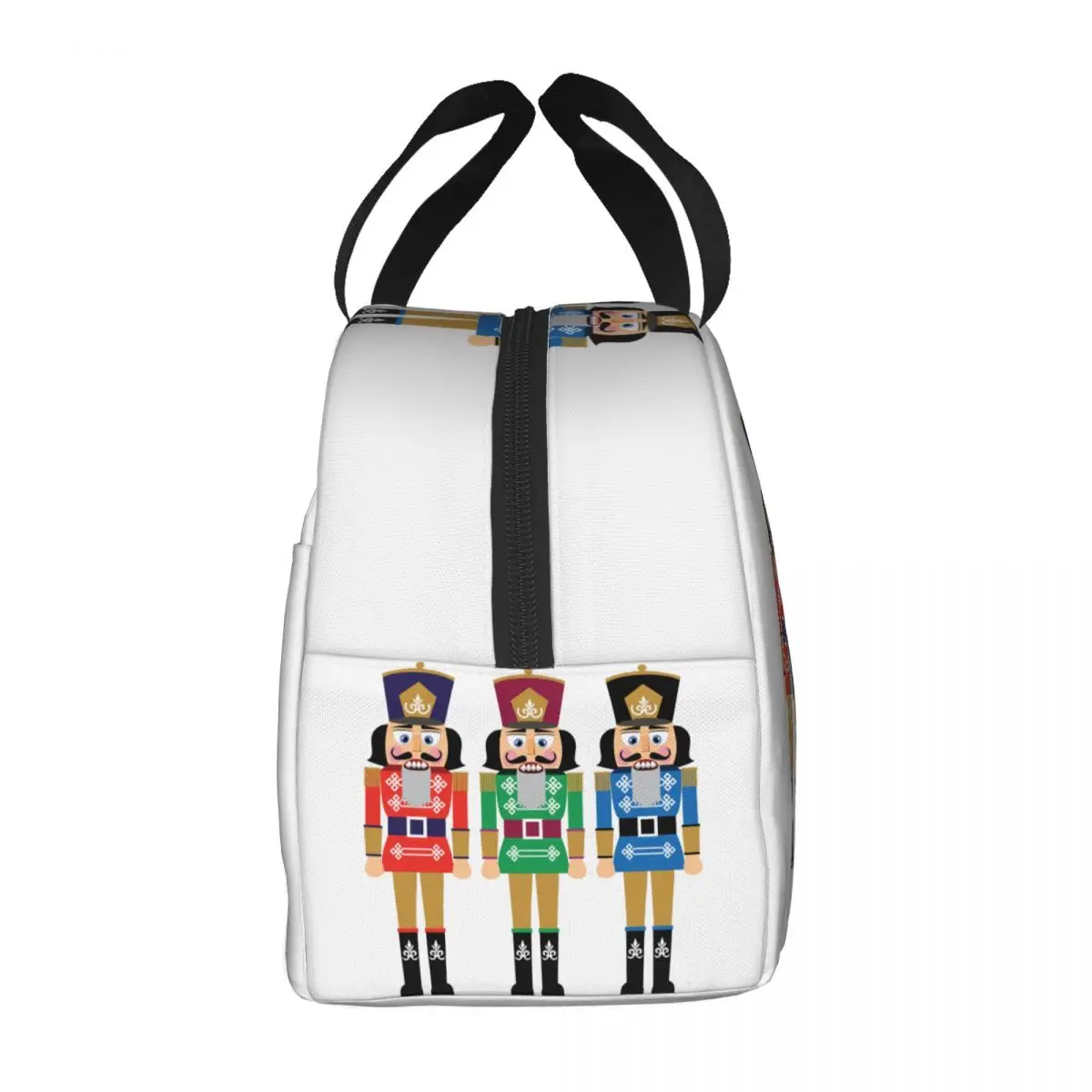 Custom Cartoon Toy Soldier Christmas Nutcracker Insulated Lunch Bag for Work School Waterproof Thermal Cooler Lunch Box Kids