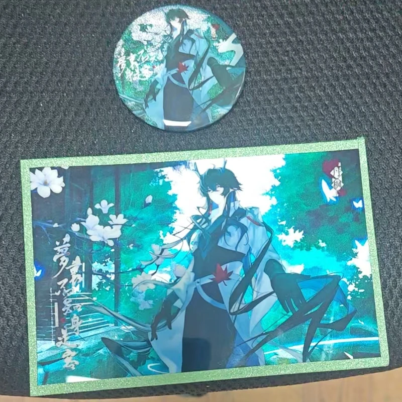 2 Pçs/lote Jogo Honkai: Star Rail Cartão Requintado E Broche DanHeng·lmbibitorLunae Terrae Pin Cosplay Emblema Roupas Decoração Presente