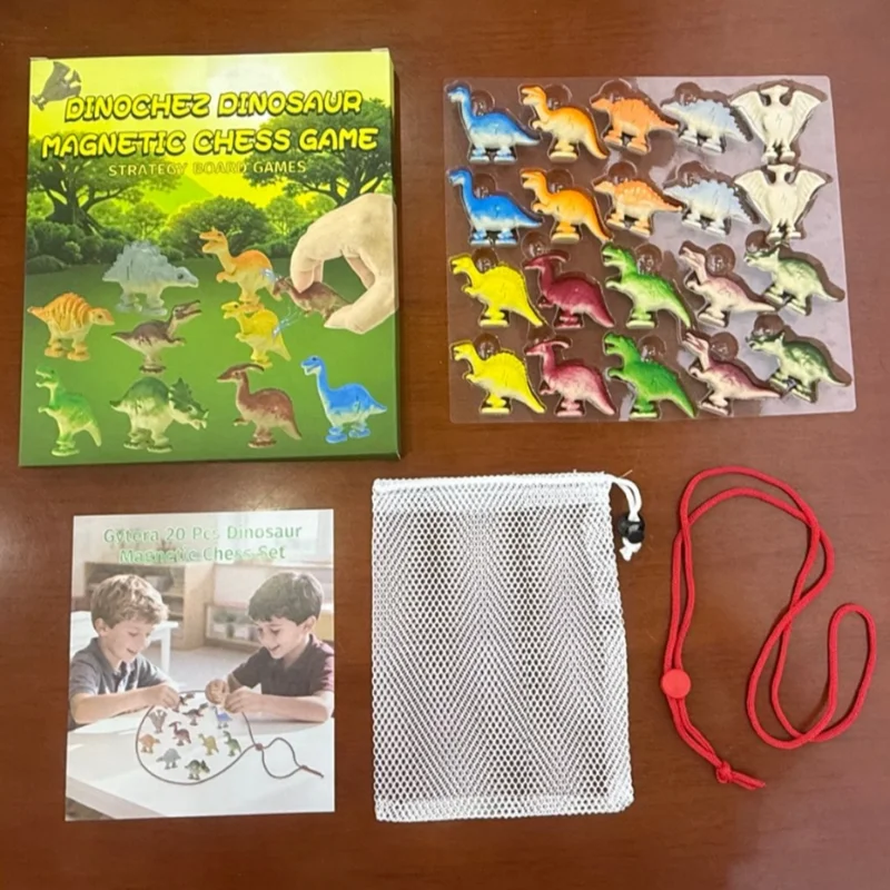 

Dinochez Chess Game Magnetic Dinosaur Chess Magnet Board Strategy Game Family Portable Family Entertainment Interactive Games