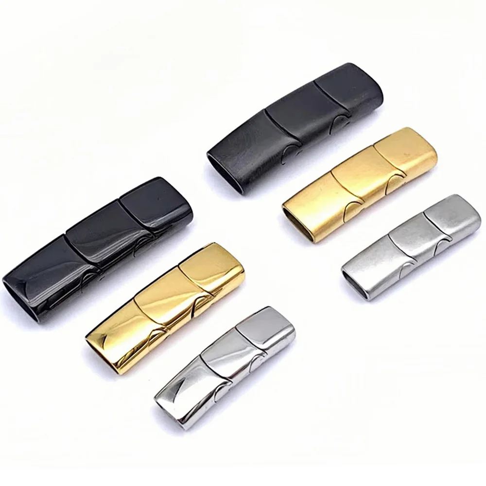Stainless Steel Magnetic Clasps Leather Bracelets Cord Three-Section Extended Clasps For DIY Jewelry Making Accessories Supplies