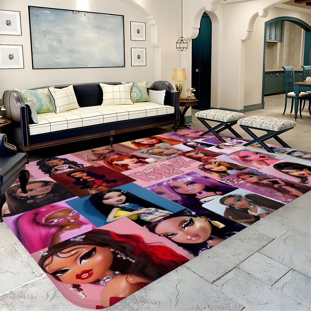 Lovely Bratz cartoon printed  Floor Mat Kids Room Bedroom Decoration Balcony Anti-Slip Doormat Living Room Welcome Rug