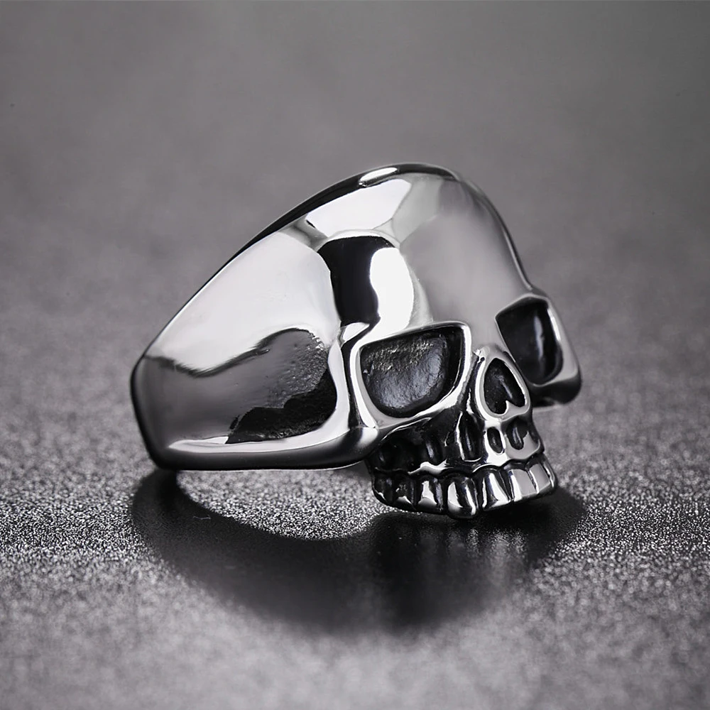 Punk High Polish Stainless Steel Pirate Skull Ring For Men Women Gothic Vintage Skull Rings Fashion Jewelry Gift Dropshipping