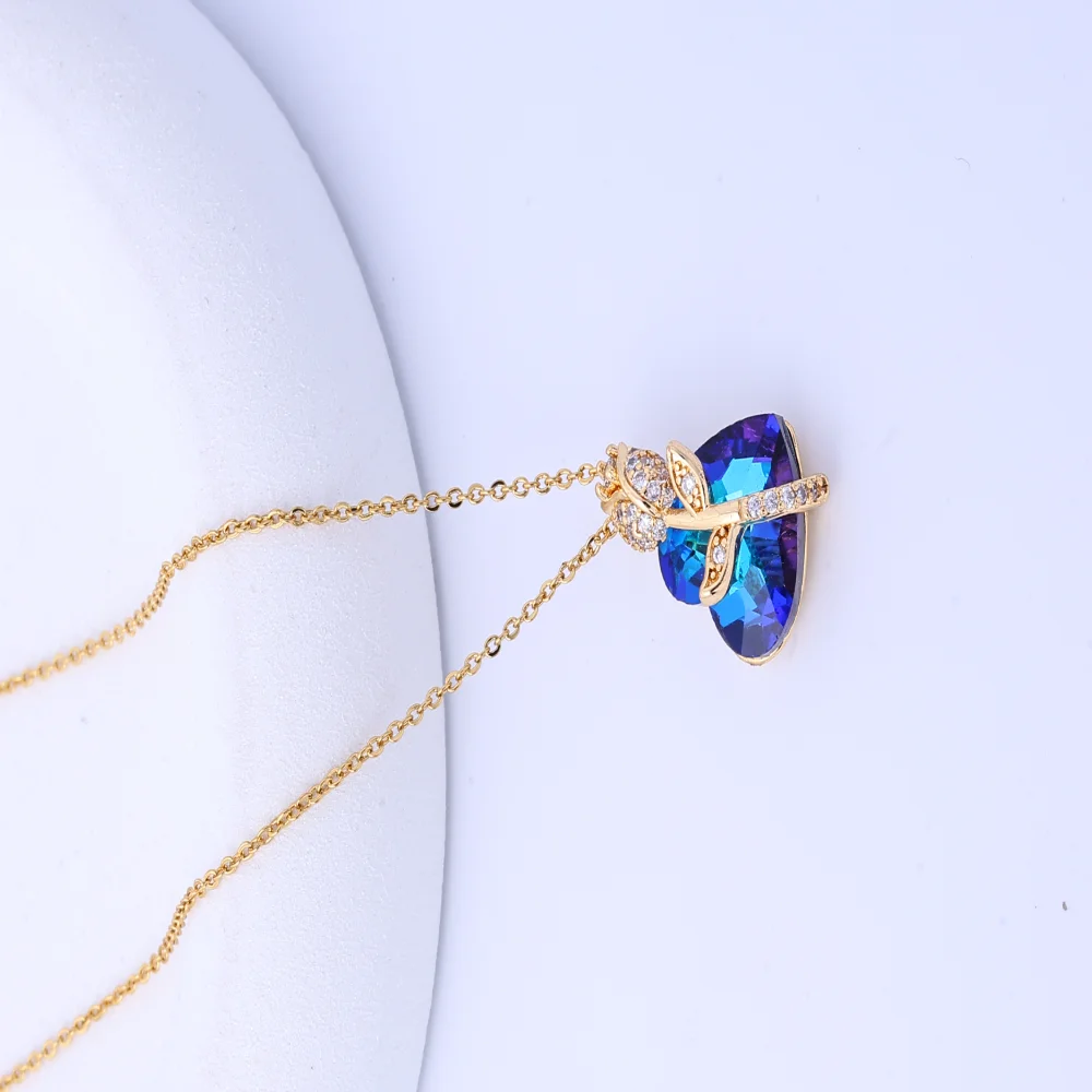 قلادة على شكل قلب المحيط من التيتانيوم الصلب - قلادة جميلة للنساء، سلسلة ترقوة أنثوية فاخرة خفيفة، جي مثالي #4