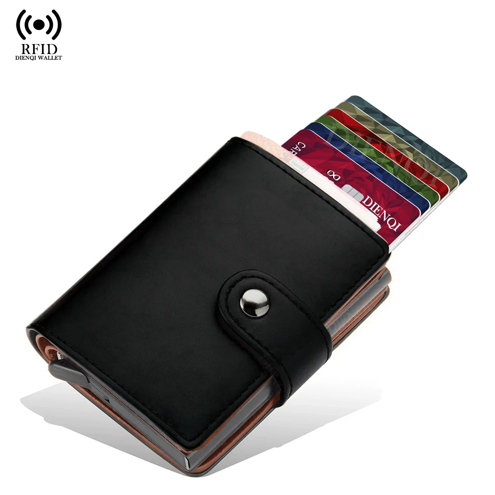 Business Card Holders Smart Wallets Rfid Bifold Wallets Pop Up Metal Card Case Bank Credit Cardholders Money Clips Wallets Men
