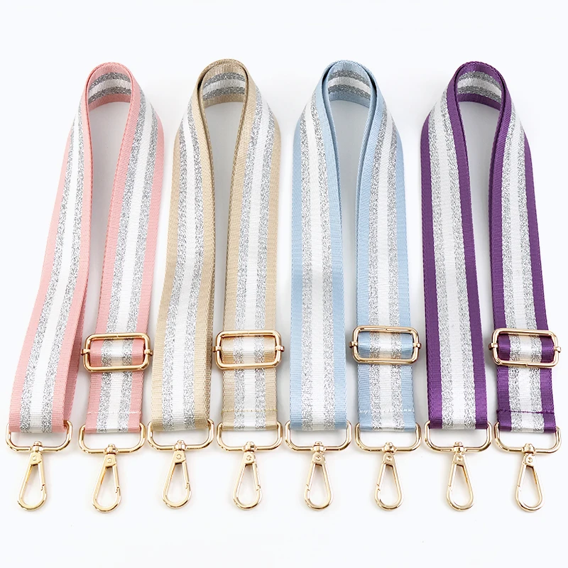 Deepeel 3,8 cm Damen-Taschenriemen, Farbe Silber, Seide, 80–130 cm, verstellbare Träger, One-Shoulder-Crossbody-Ersatztaschen-Zubehör – Detail 3