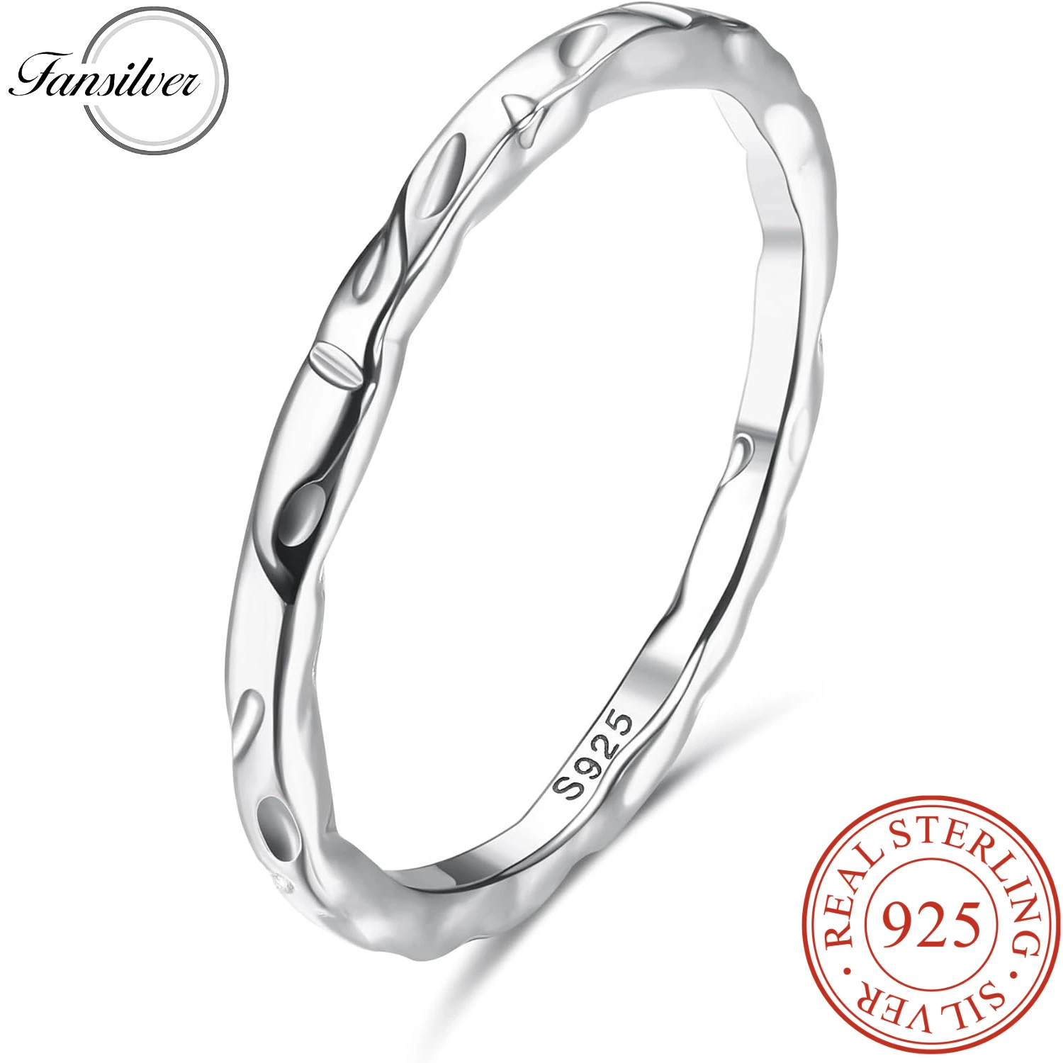

Кольцо Fansilver из стерлингового серебра S925 для женщин и мужчин, белое золото 18 карат, тонкие однотонные штабелируемые кольца для большого пальца, ювелирные изделия, подходящий размер 6-11