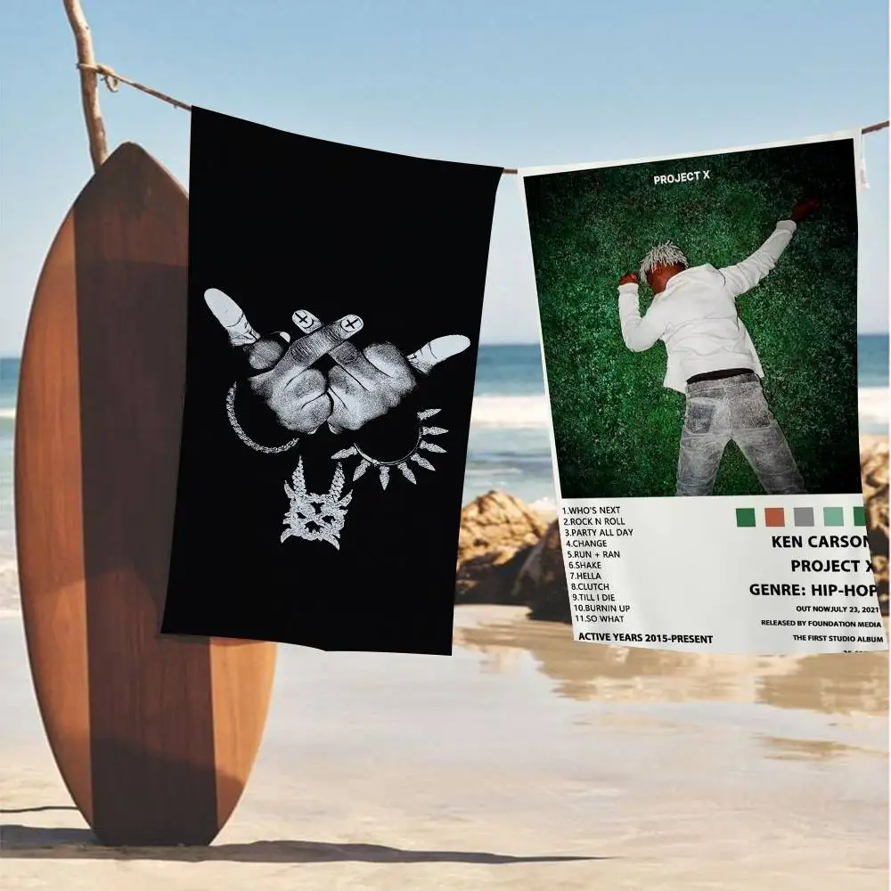 Toalla de playa de microfibra Pop Singer Ken Carson A Great Chaos, absorbente, de secado rápido, suave, para yoga, natación, resort, escalada en montaña