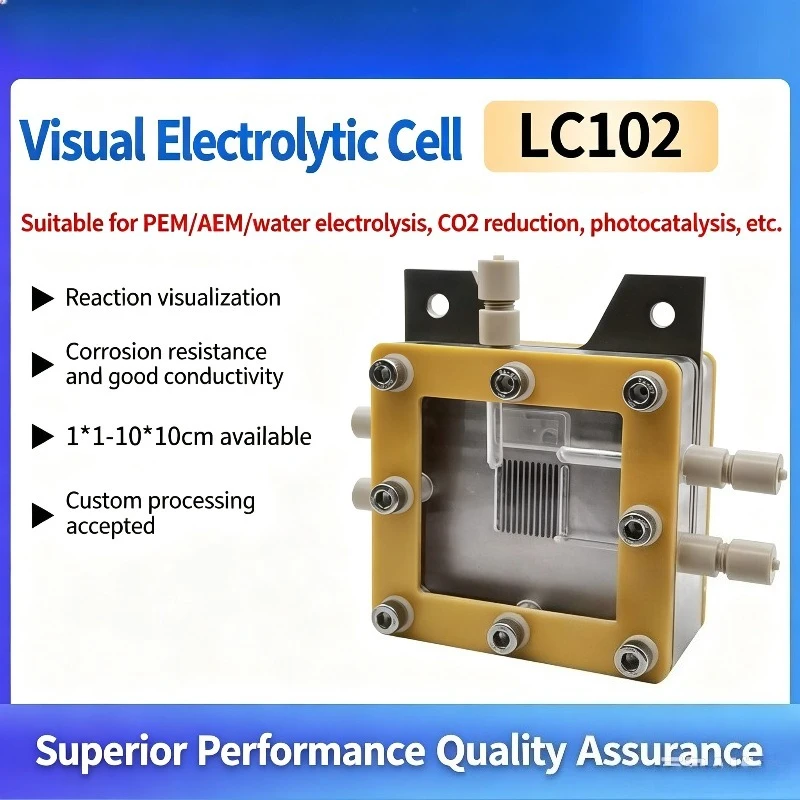 LC102 Visual CO2 Reduction Electrolyzer Acrylic PTFE Corrosion‑Resistant Cell, 1*1‑10*10cm Optional For Electrochemical Lab Test