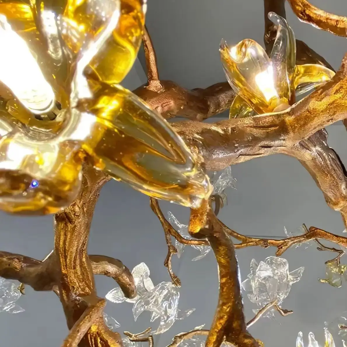 Ceilings Branch Crystal Chandelier Villa Lighting Crystal Brass Luxury Pendant Lamp Victorian Palm Bronze Chandelier for Wedding