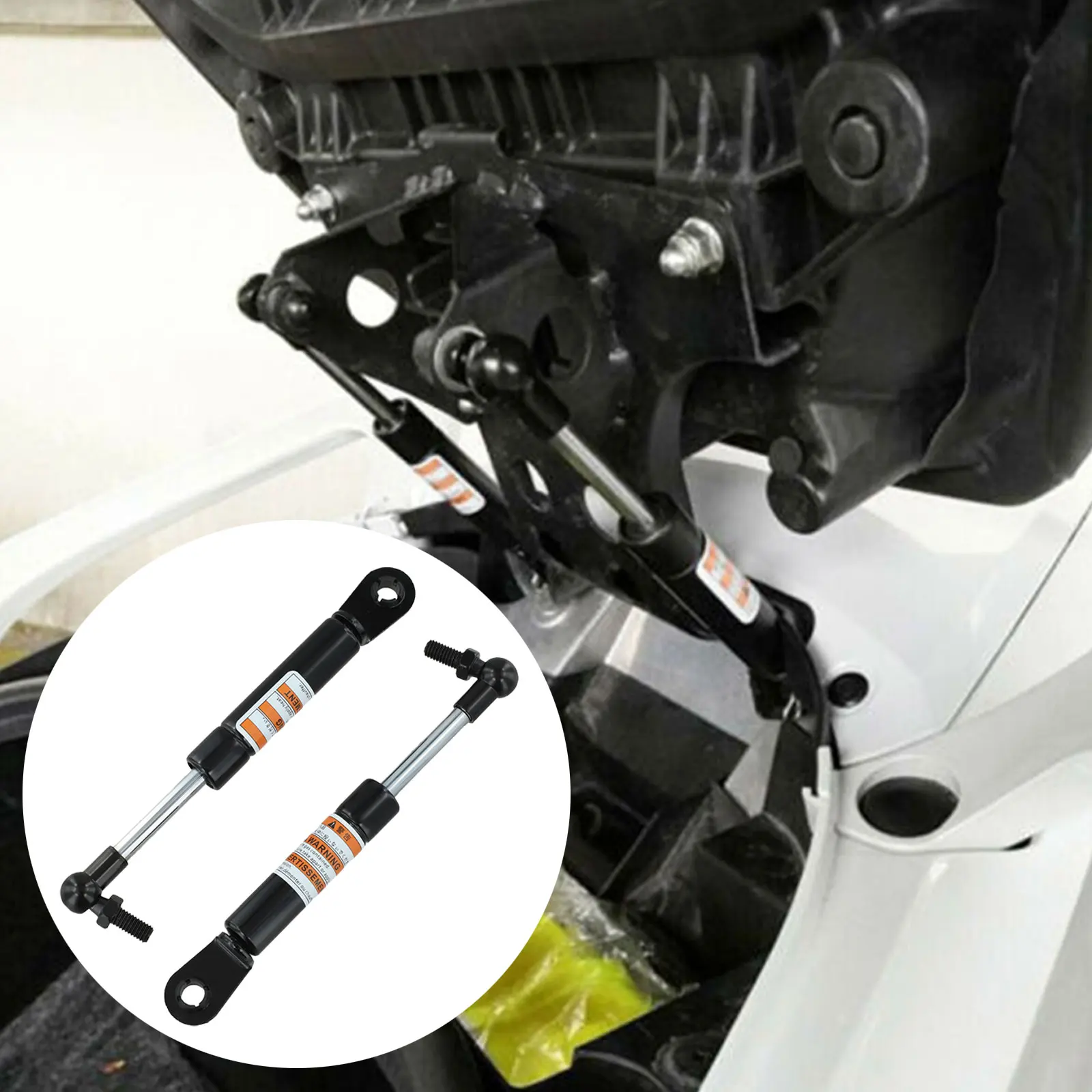 

18.5cm / 7.28" Struts Arms Lift 18.5cm / 7.28" 2Pcs Aluminum Lift Seat Shock Silver+Black Supports Brand New