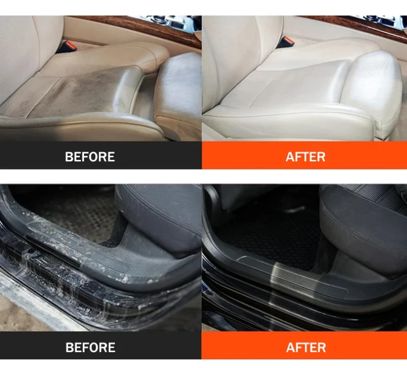 Leather & Fabric Revitalizer Kit – 100ml Foam Cleaner + Microfiber Cloth for Car Seats