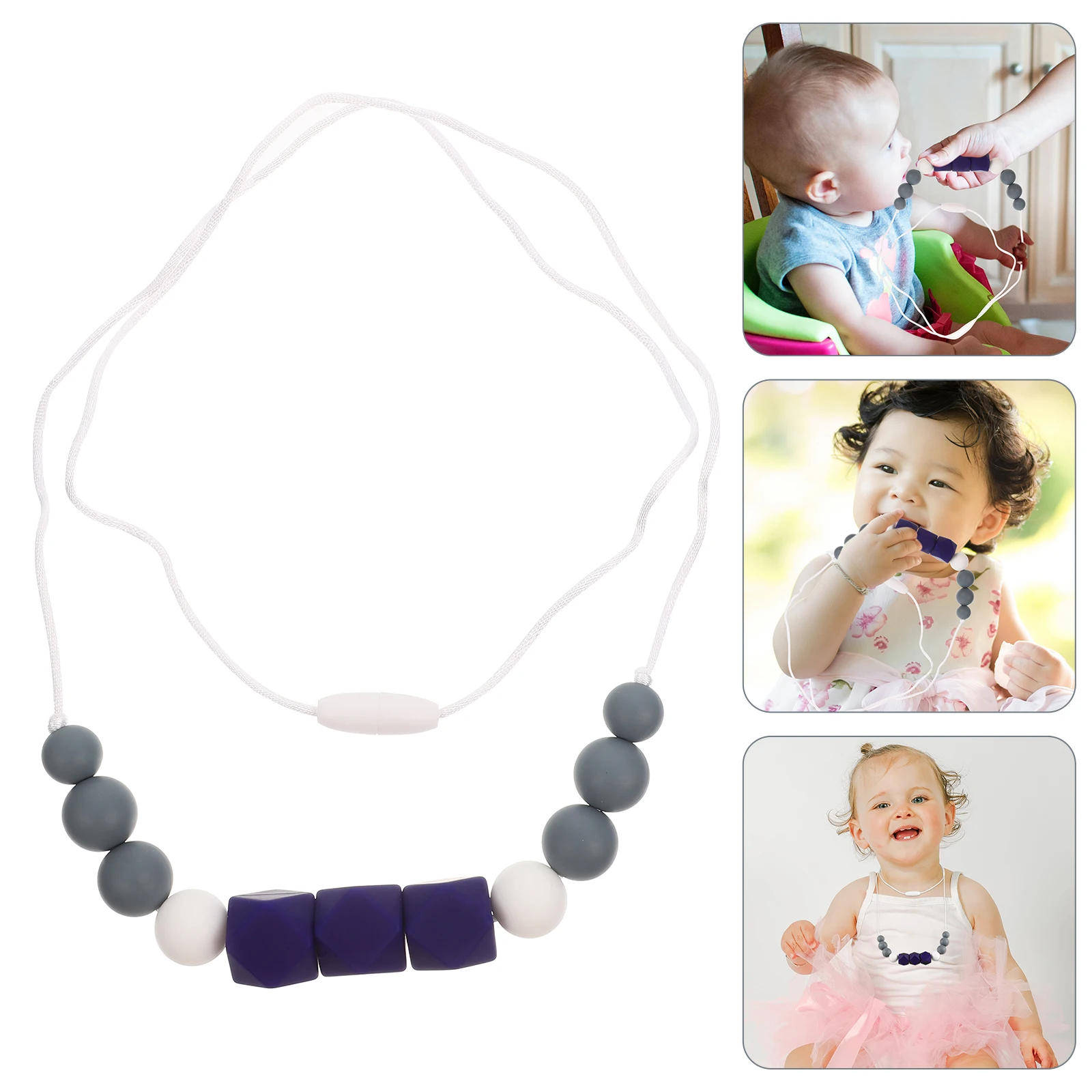 

Baby Necklace Toys for Babies Molar Teether Silica Gel Infant Teething Toddlers