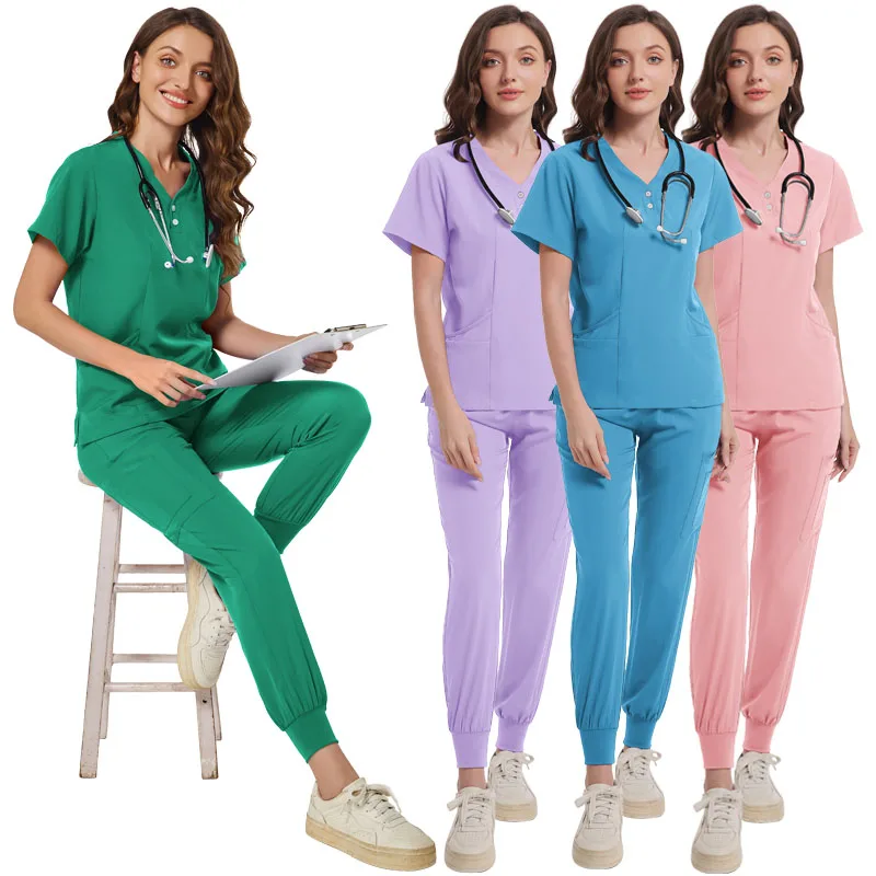 Tandarts Kliniek Apotheek Werkkleding Unisex Medische Uniformen Vrouwen Verpleging Kleding Beaty Kostuum Verpleegkundige Scrubs Sets Schoonheidskostuum
