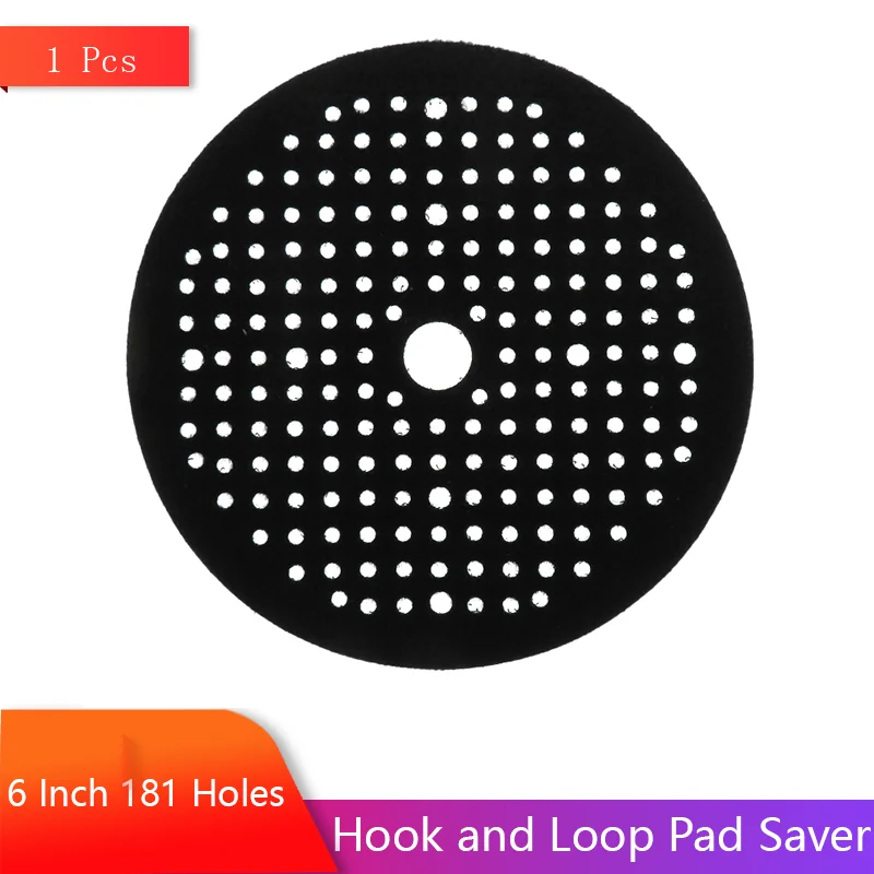 6 Inch 181 Holes Hook and Loop Pad Saver 1 Pcs Pad Protector for Random Orbital Sanders Notably Extends The Backing pad´s Time