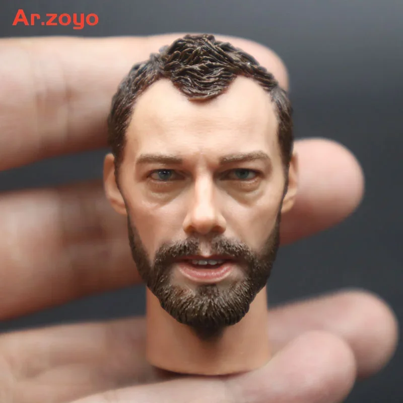 1/6 WWII Soviet Sniper Vasily Head Sculpt Model Male Soldier Beard Head Carving Fit 12