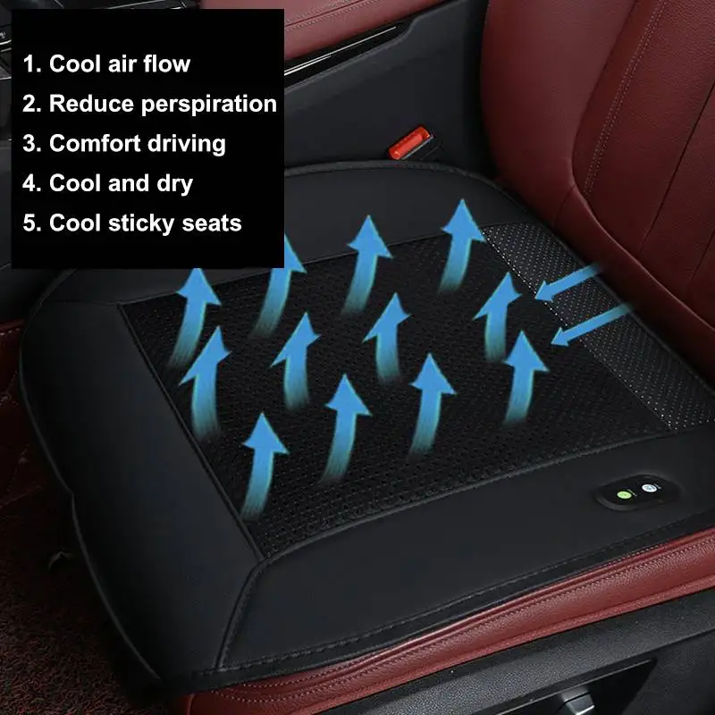 Summer Car 3D Cooling Fan Cooling Pad With 4Built-In Fan Blower Cooling 3 Speed Ventilation Seat Cushion Air Cooling Seat Back C