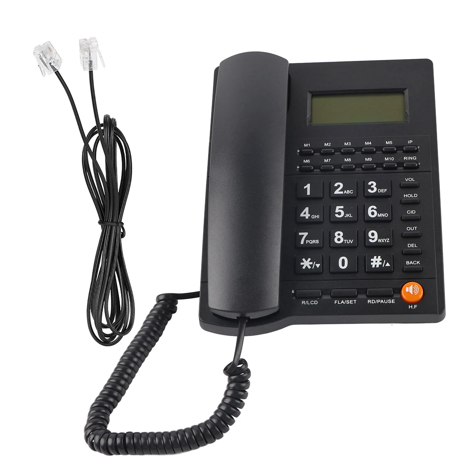 Desk Caller ID Telephone L019 3 English Trade Call Desk Display Caller ID Telephone for Home Hotel Restaurant Black