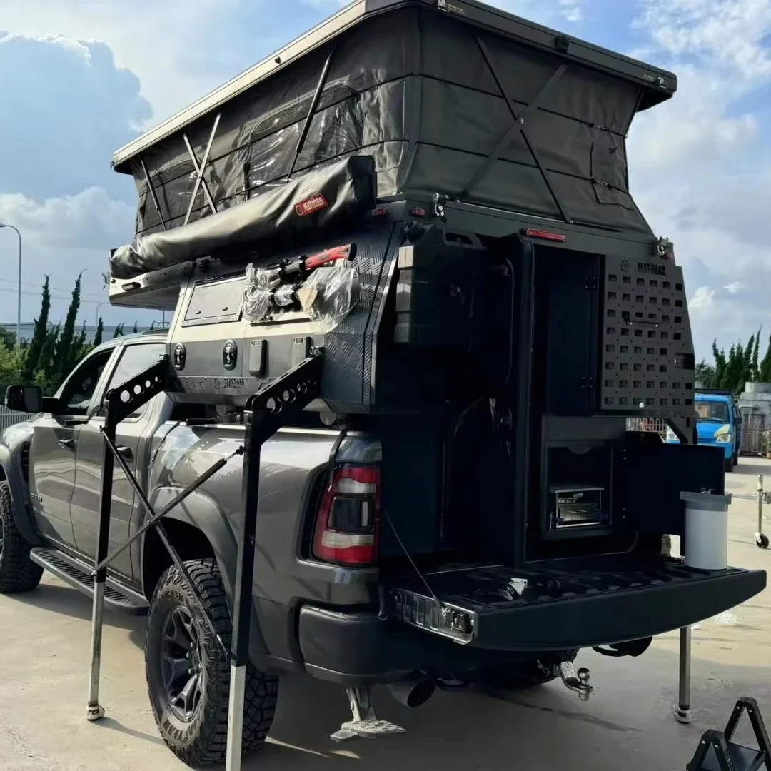 2026 4x4 Aluminium Material Pick-up Truck Caravane Slide-in Camper Truck Trailer for Camping Travel Trailers