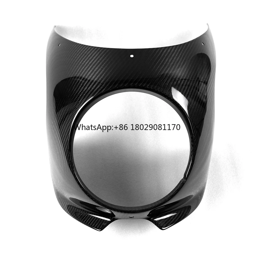 Motorcycle 3K Carbon Fiber Headlight Cowl Headlamp Cover Large Lampshade Fairing for Kawasaki Z900RS 2018-2020