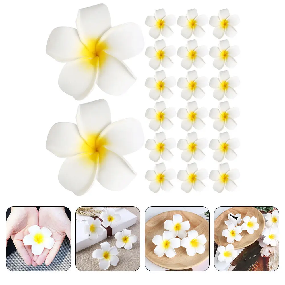 

20Pcs Plumeria Flower Hair Pins Vivid Beautiful Sweet Elegant Beach Style Hair Barrette for Women Nonslip