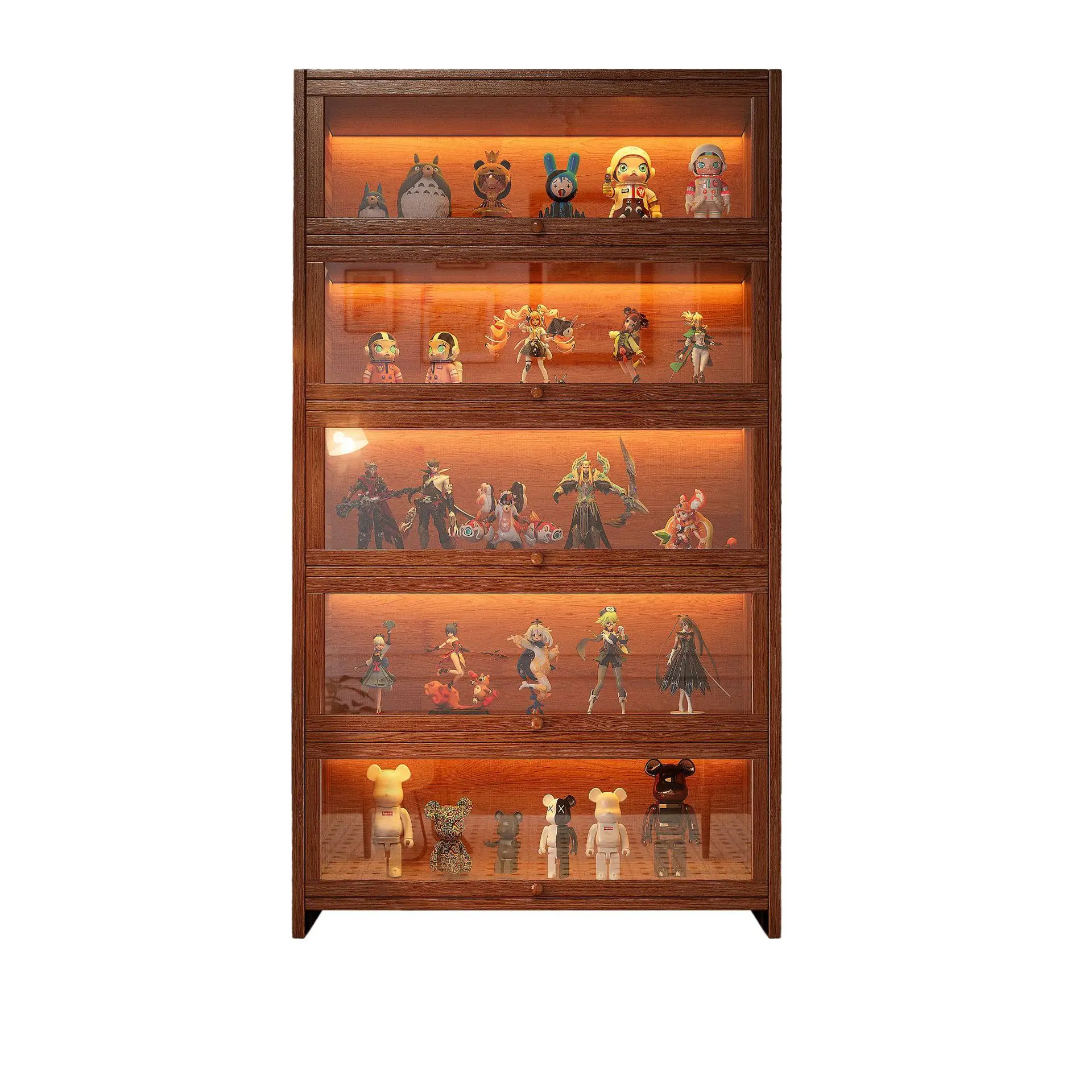

Cabinet integrated walnut color display cabinet living room floor protection