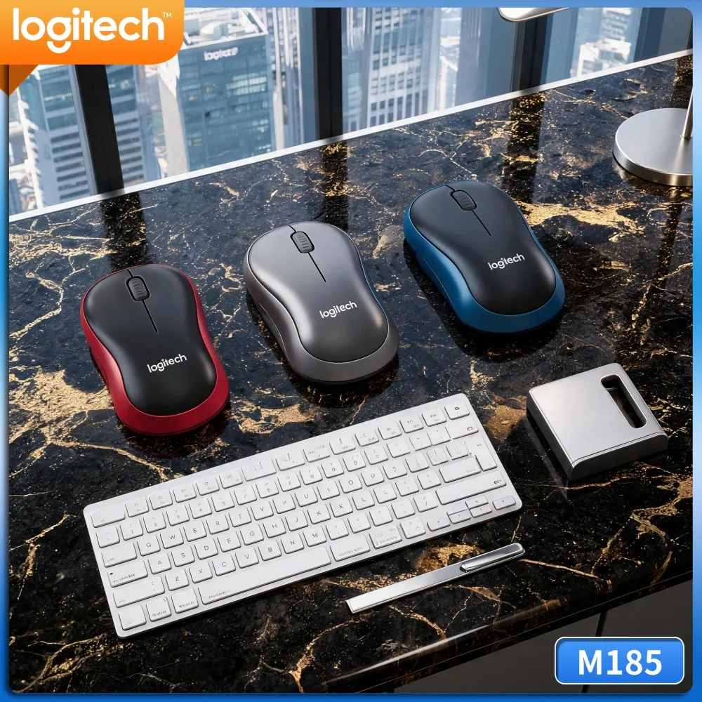 Logitech M185 Office‑Daily Wireless Mouse, Wear‑Resistant Button Surface, Auto Power‑Save, Reliable Signal For Long‑Time Shifts