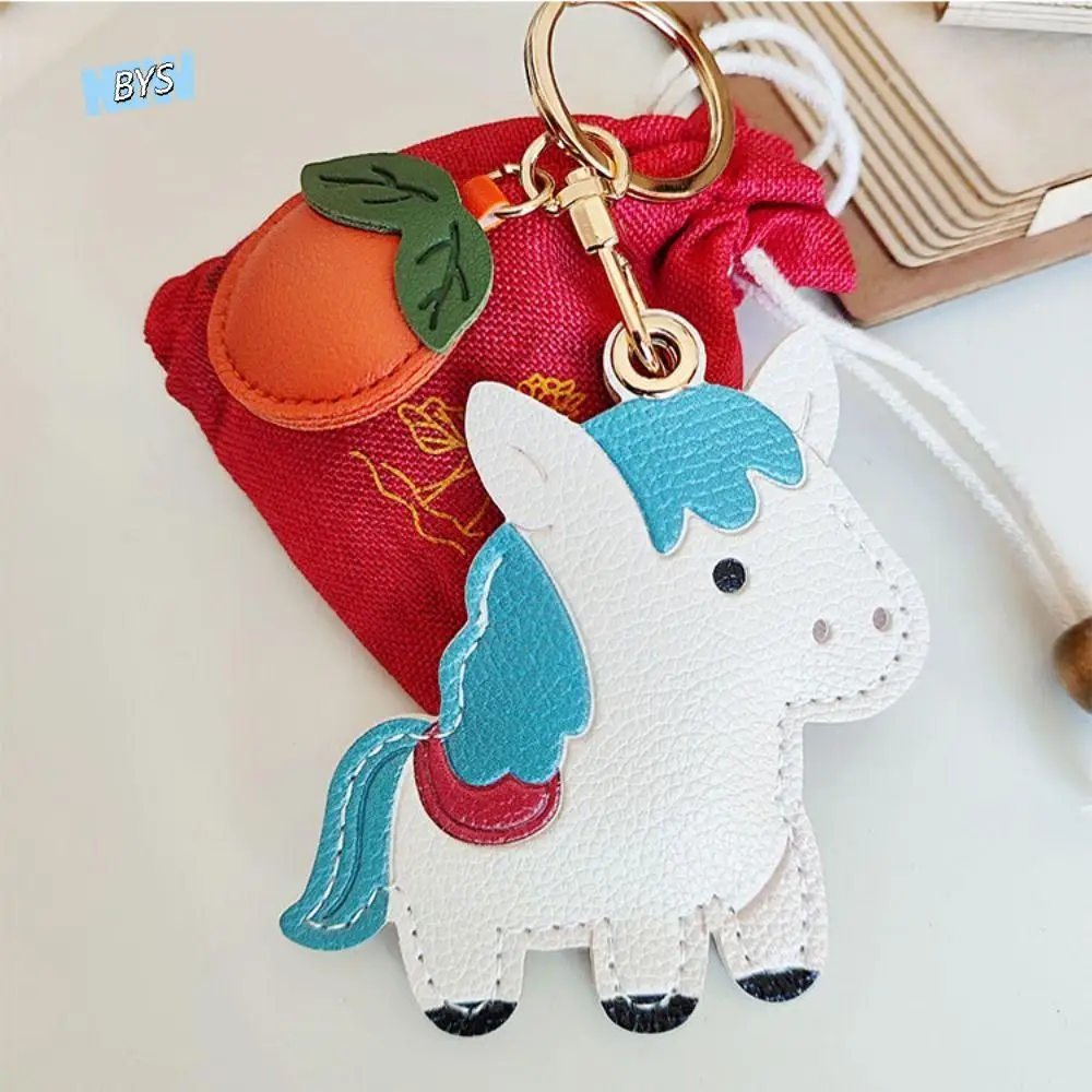 

Cartoon Horse Keychain Year of Horse Leather Horse Pendant Horse Ornament Chinese Zodiac Zodiac Pony Bag Charm Birthday Gift