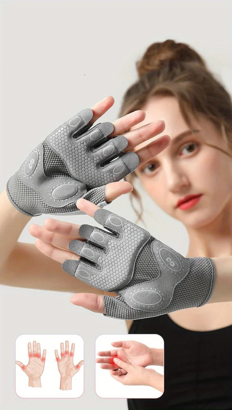Atmungsaktive Halbfinger-Fitnesshandschuhe für Männer und Frauen, Leistung mit unseren langlebigen Halbfingerhandschuhen, handwaschbaren Handschuhen – Detail 7