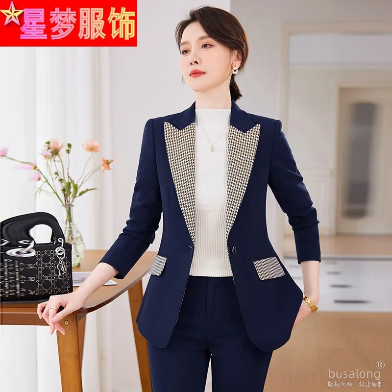 Ensemble de costume pour femmes, veste, automne hiver, à la mode, élégant, Style déesse, vêtements de travail haut de gamme, costume professionnel, uniforme de travail pour gestionnaire