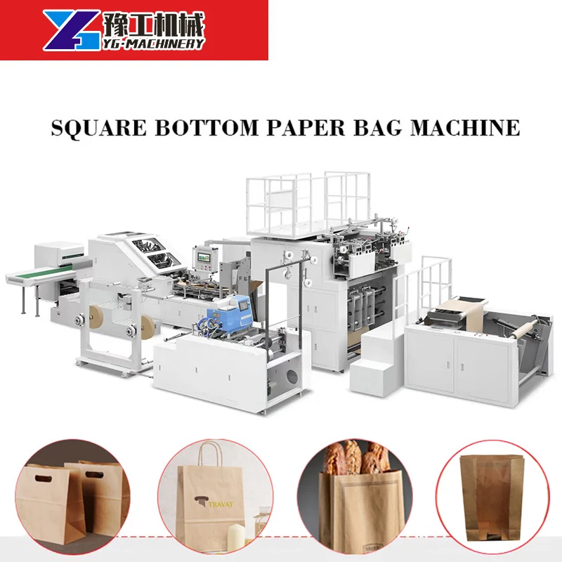 YG Customized Advanced Paper Bag Making Machine For V-Bottom Bags With Improved Stability And Structure Handle Pasting Machine F