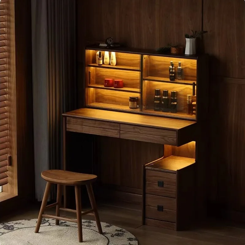 Black walnut dresser large capacity cherry wood writing desk bedroom multifunctional solid wood makeup table