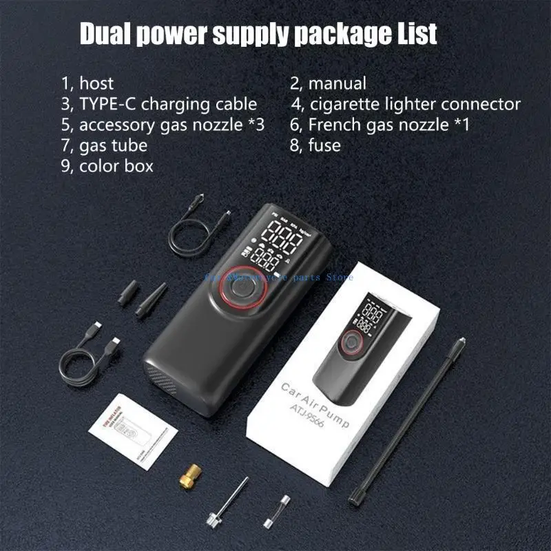 

Y9UC Электрические портативные воздушные насосы Беспроводные шины настройка 12 В 150 фунтов на квадратный дюйм воздушный