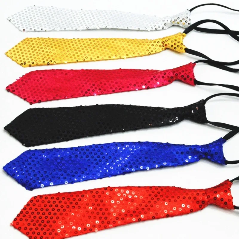 Sparkly Necktie Men Stage Performance Dance Magic Show Glitter Bow Tie Party Wedding Costume Accessory Shiny Disco Clubwear