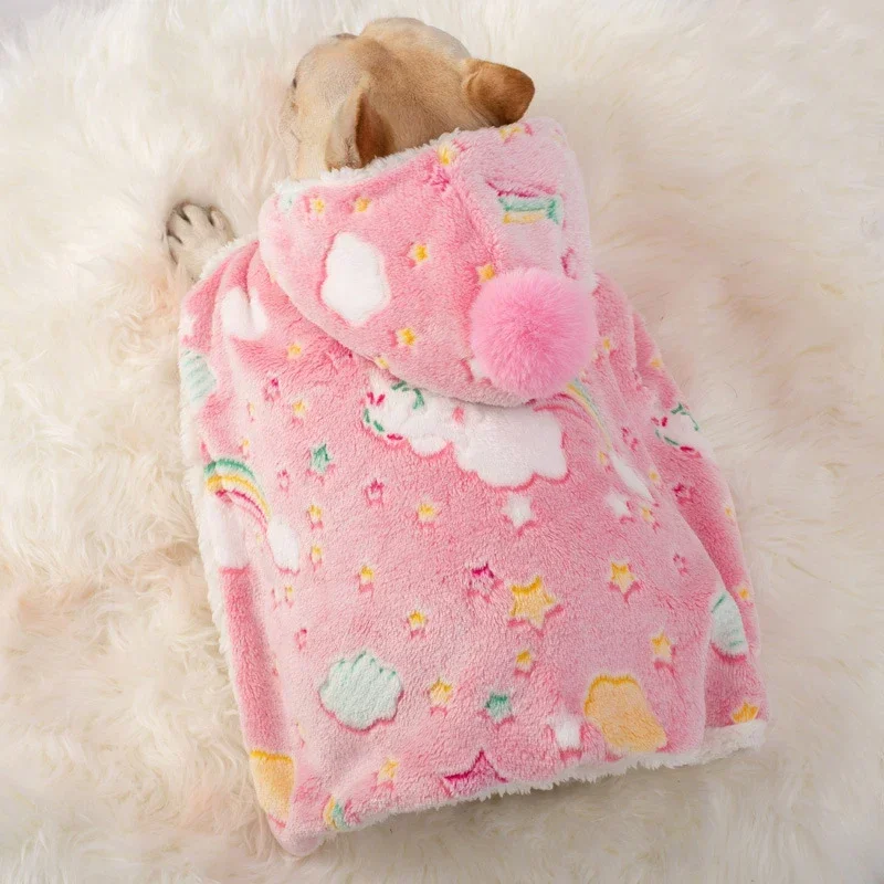 

Winter Dog Cloak Shawl French Bulldog Clothes Warm Pet Clothing Quilt Poodle Welsh Corgi Dog Blanket Pet Products Dropshipping