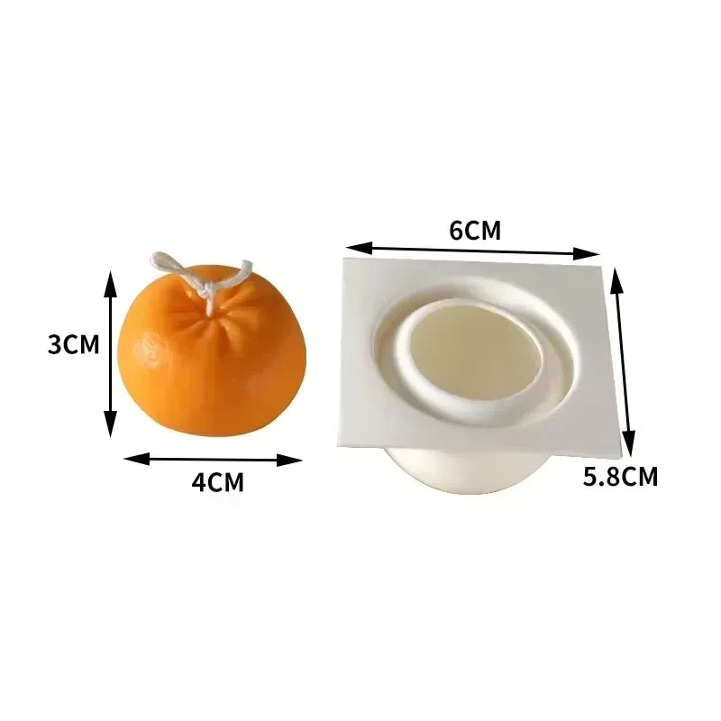 New 3D Orange Silicone Candle Mould Fruit‑Shape Mold For Soap Bath Bombs DIY Handmade Candle Soap Epoxy Resin Craft Accessory